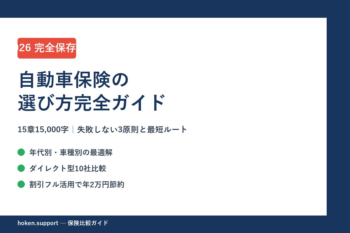 自動車保険の選び方完全ガイド2026