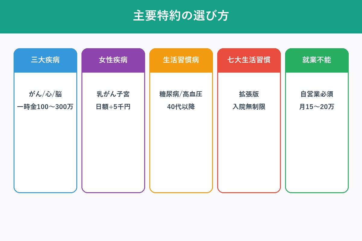主要特約の選び方